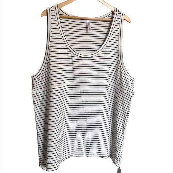 NWT MoveMama Stripe Scoop Neck Zipper Breastfeeding Tank White/Black Stripe 3XL - Picture 6 of 10
